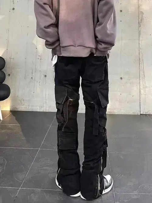 Japanese Brand × Jean High Street Style Zip Retro Black Cargo Pants Size US 32 / EU 48 - 4 Thumbnail
