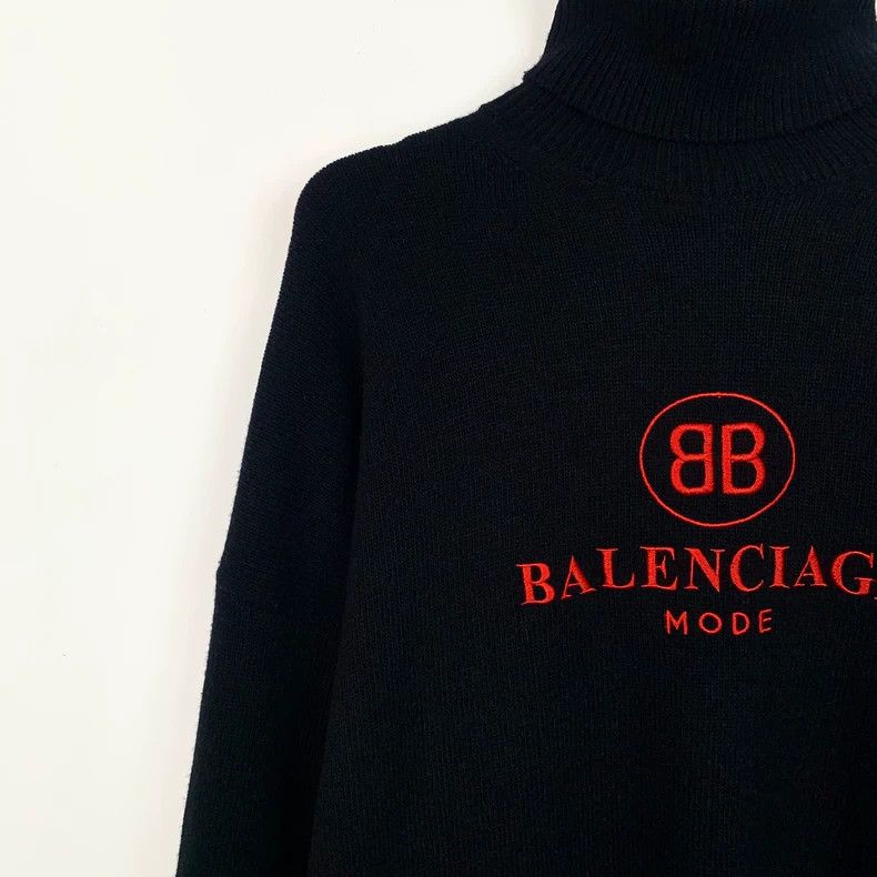 Balenciaga Balenciaga size 36 Black logo embroidered turtleneck long- Size US XS / EU 42 / 0 - 3 Thumbnail