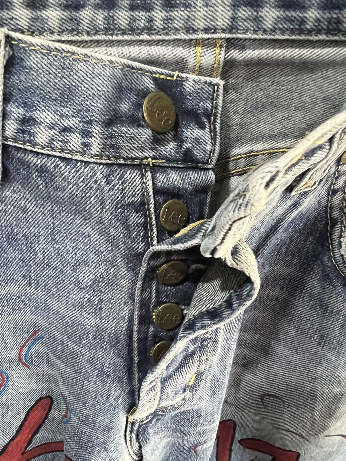 Lee 🔥Rare Vintage Lee Sketch Denim Size US 31 - 10 Thumbnail