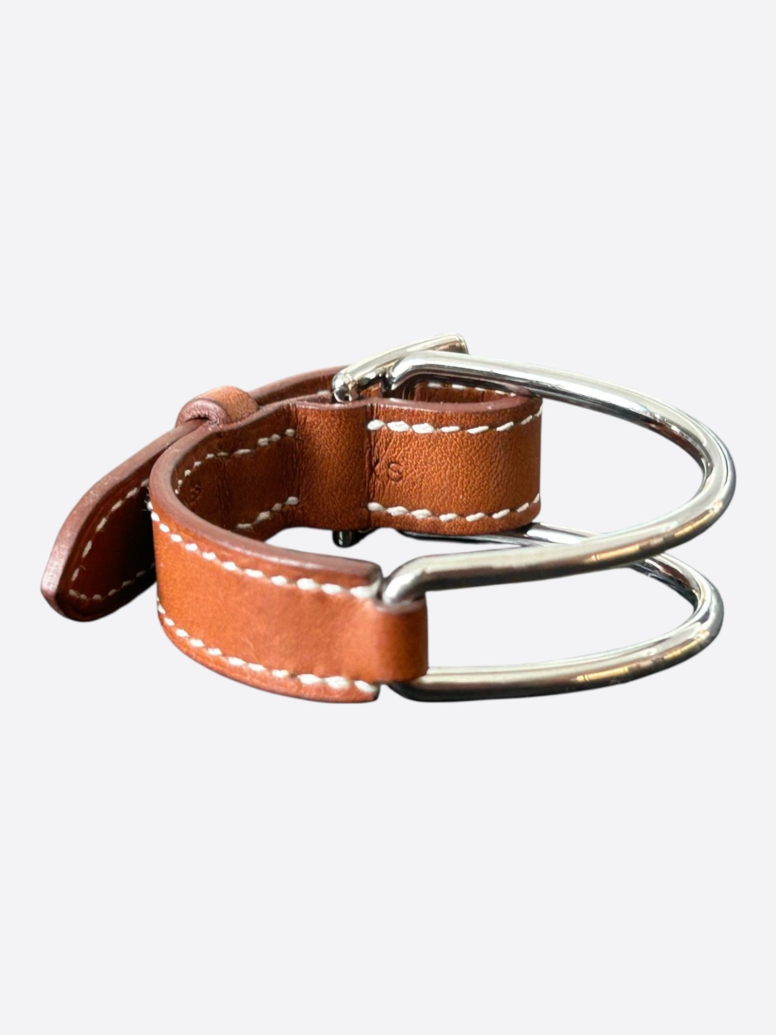 Hermes Hermes Brown Swift & Palladium Hardware Switch Bracelet Size ONE SIZE - 2 Thumbnail