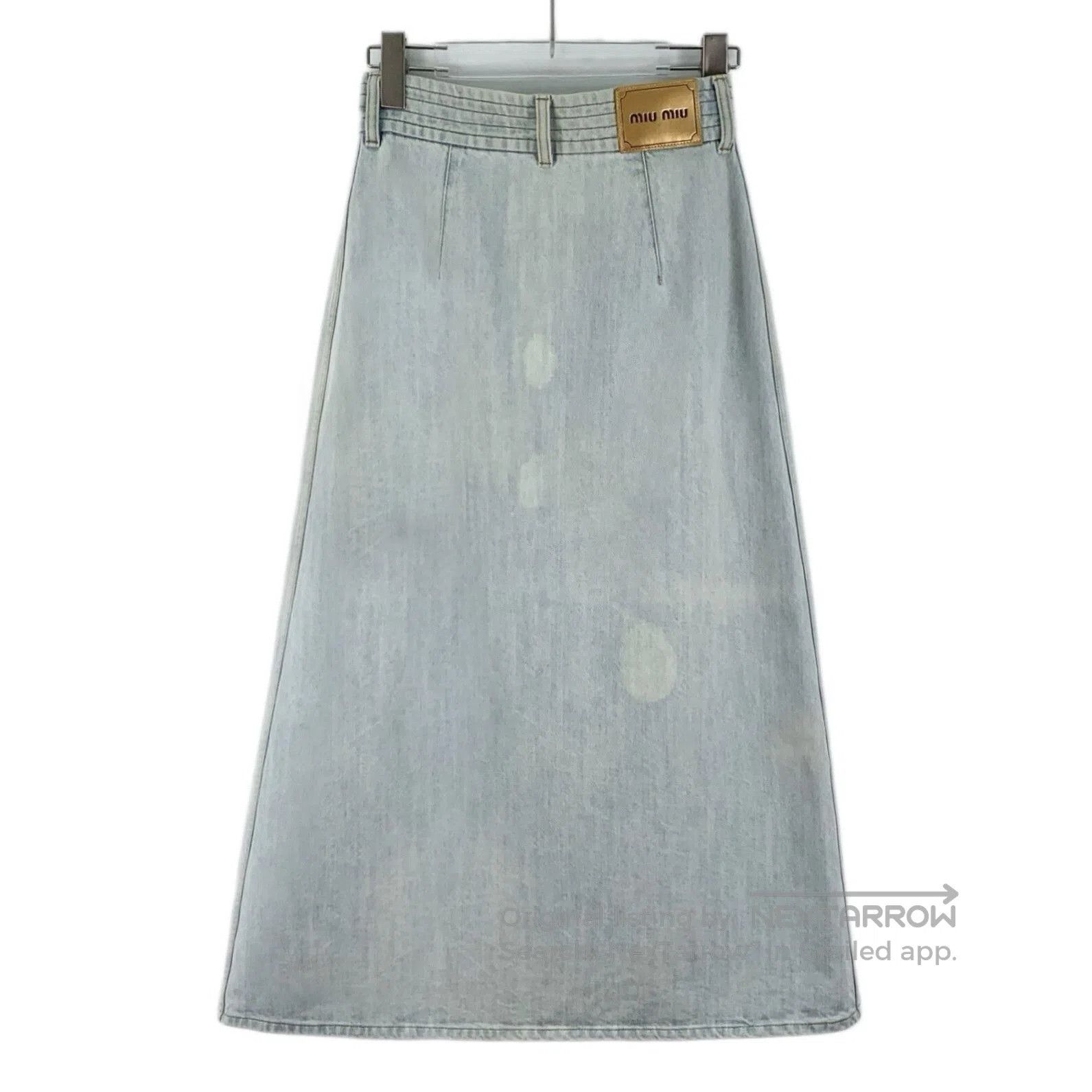 Miu Miu Miu Miu Light Blue Denim Midi Skirt. Size 37" - 2 Thumbnail