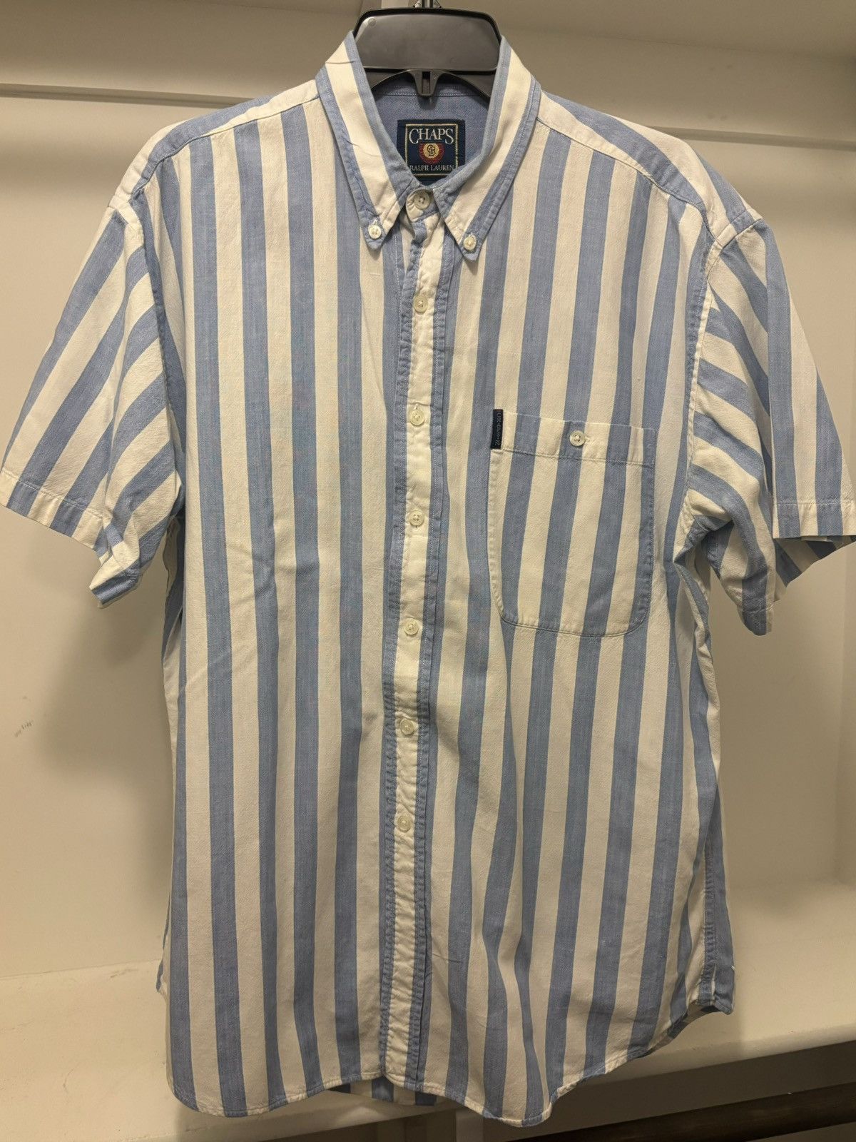 Chaps Ralph Lauren × Vintage Vintage Chaps Ralph Lauren Short Sleeve Striped Button-Up Size US L / EU 52-54 / 3 - 1 Thumbnail