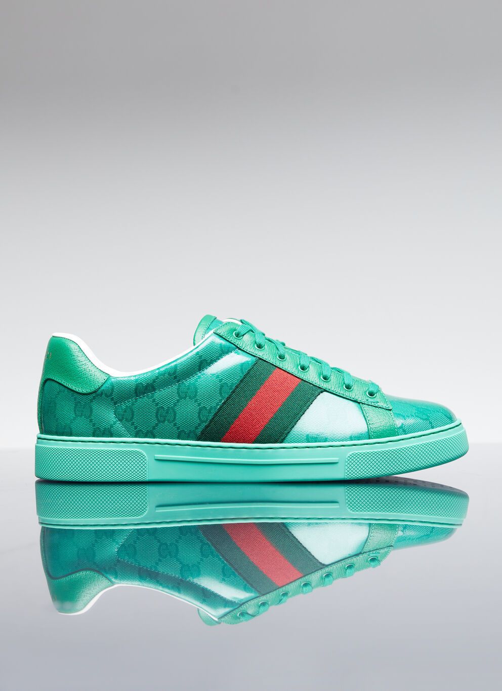 image of Gucci Gg Crystal Canvas Sneakers in Green, Men's (Size 7)