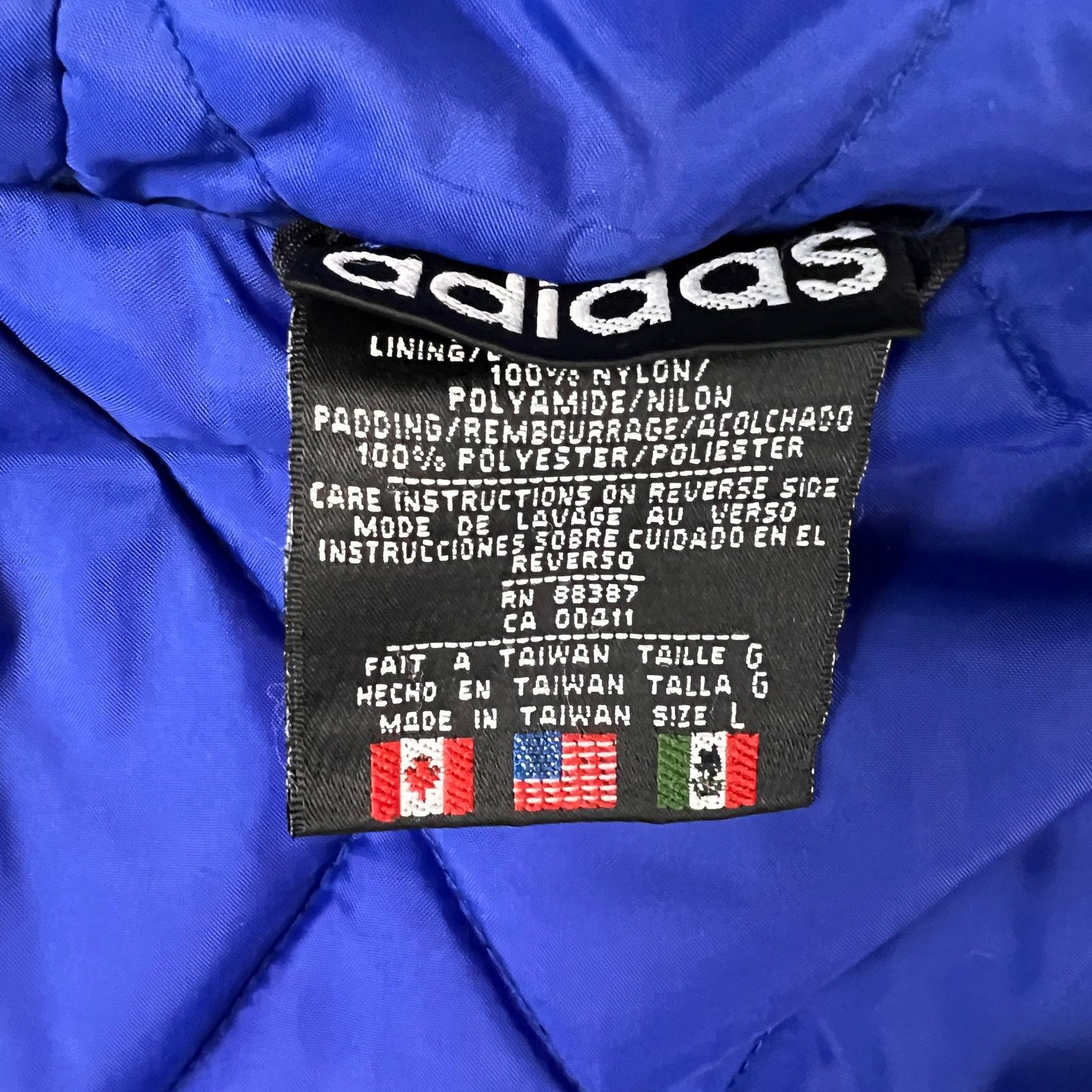 Adidas × Vintage Vintage Adidas Jacket Large Stripe Spell Out Oversized 90s Size US L / EU 52-54 / 3 - 8 Thumbnail