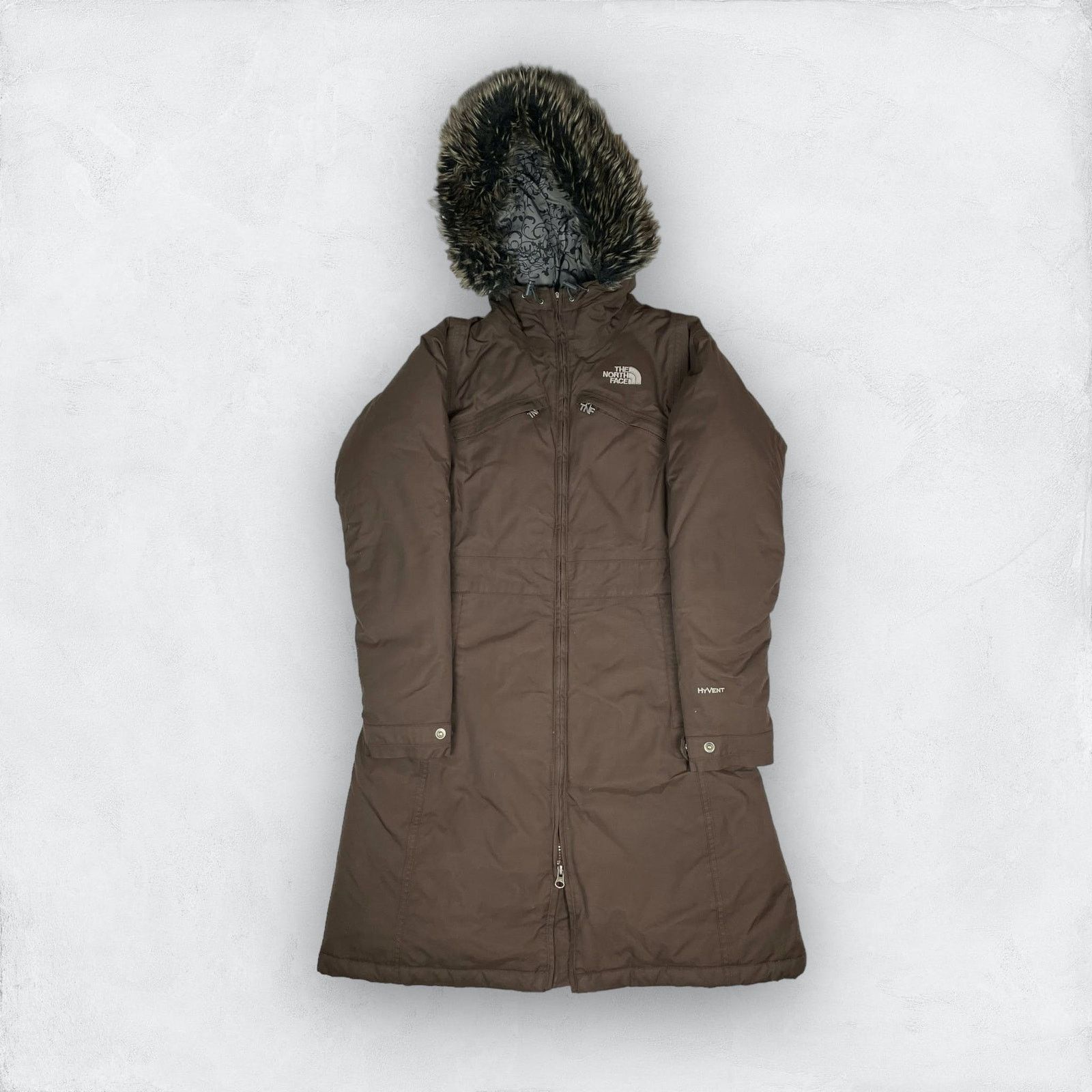 The North Face Hyvent Women's Brown Down Parka Jacket Small