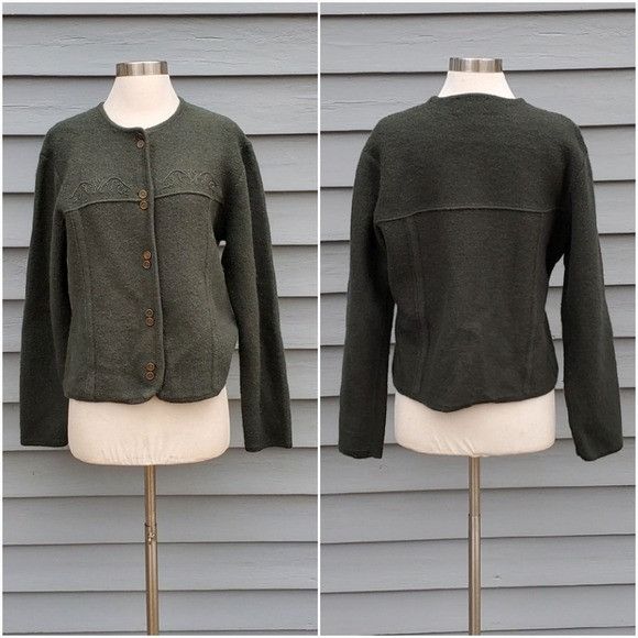Pendleton × Vintage Vintage 90s y2k Pendleton Olive OD Green Wool Brass Button C Size M / US 6-8 / IT 42-44 - 6 Thumbnail