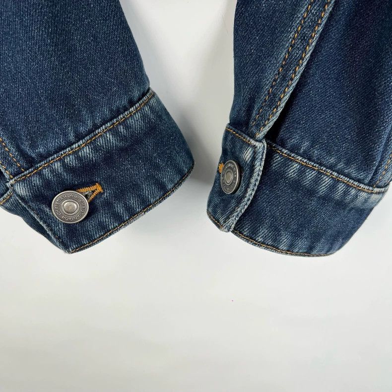 Dior Dior Dark blue cd little bee embroidered denim jacket 2505- Size XXS / US 00 / IT 34 - 7 Thumbnail