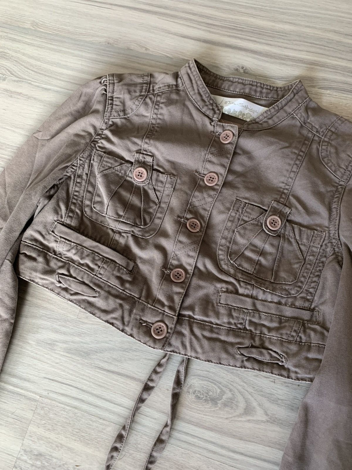 Japanese Brand Y2K Vintage Crazy canvas khaki cropped tan bolero jacket Size M / US 6-8 / IT 42-44 - 3 Thumbnail