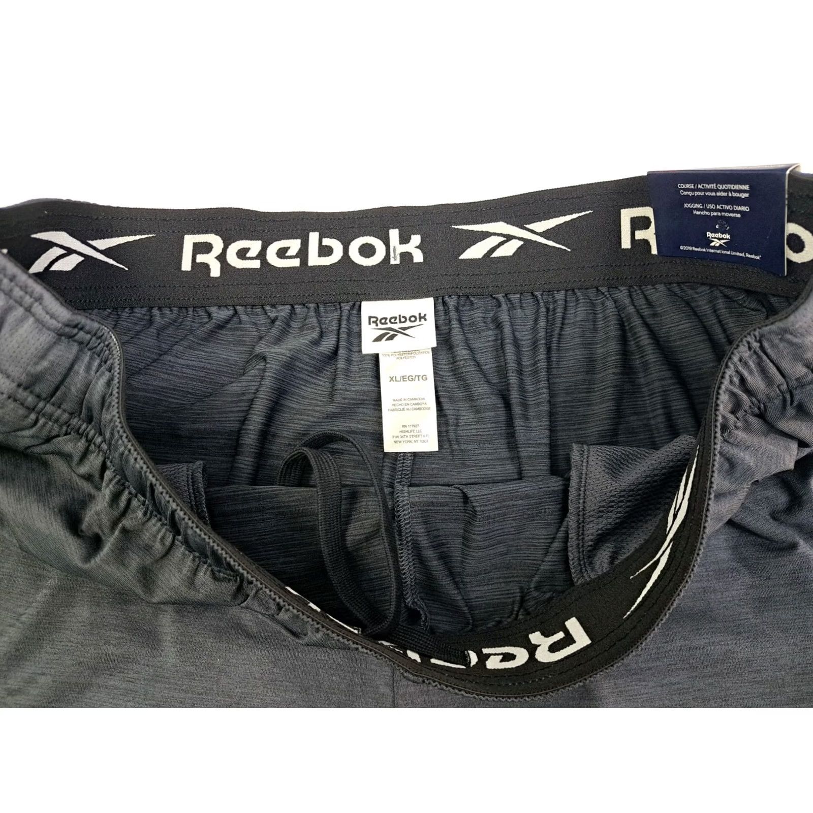 Reebok NWT Reebok Blitz Everyday/Running Active Shorts XL Black/Heather Zip Pockets Drawstring Men Athletic 7in Inseam Size US 36 / EU 52 - 6 Thumbnail