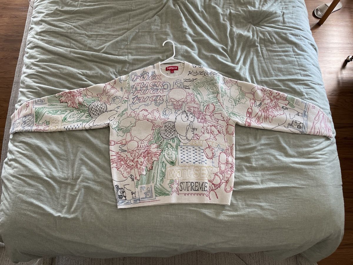 Supreme Supreme Collage Embroidered Sweater Size US S / EU 44-46 / 1 - 1 Thumbnail