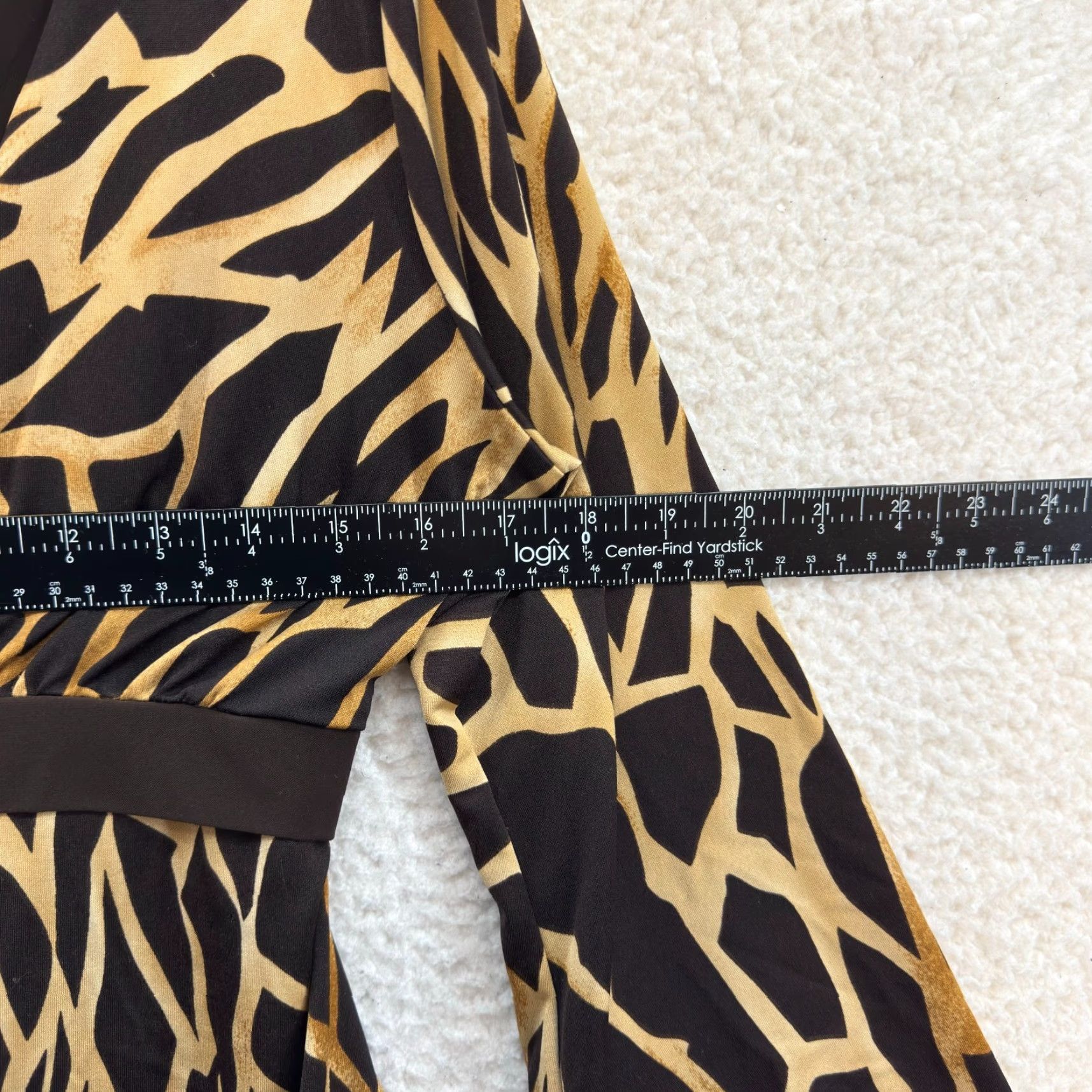 Vintage VINTAGE Y2K Top Shirt Brown M Boho Giraffe Animal Print McBling Slinky Stretch Womens M/L Size M / US 6-8 / IT 42-44 - 4 Thumbnail