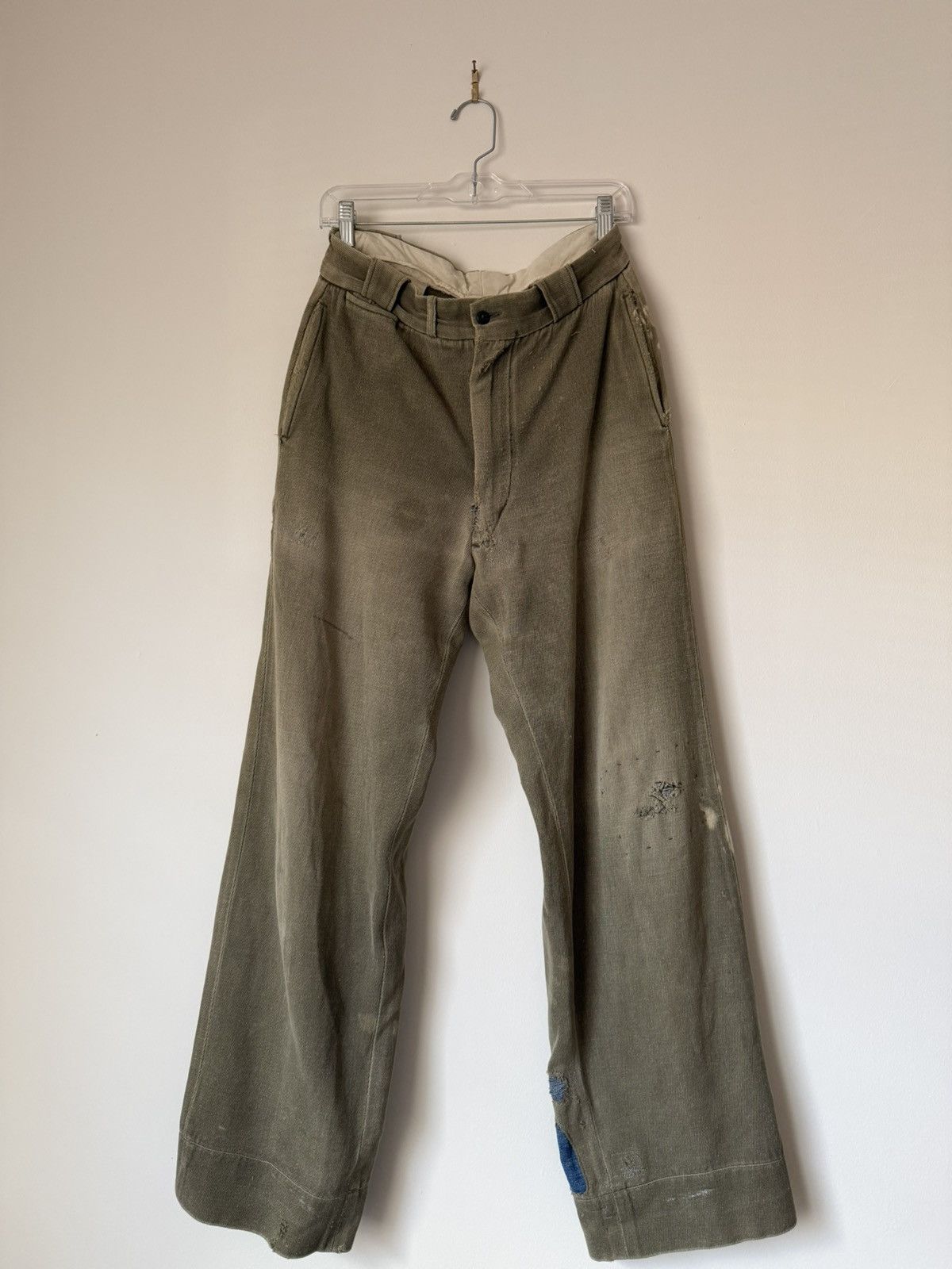Vintage Vintage 50s Distressed Ribbed Whipcord Pants 29x29 Size US 29 - 1 Thumbnail