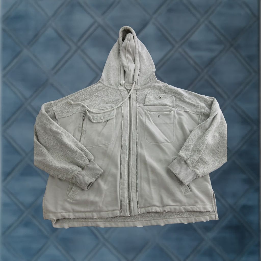 Vintage We The Free Hoodie Womens Large Gray Full Zip Pockets Fleece Sherpa Jacket Size L / US 10 / IT 46 - 1 Thumbnail