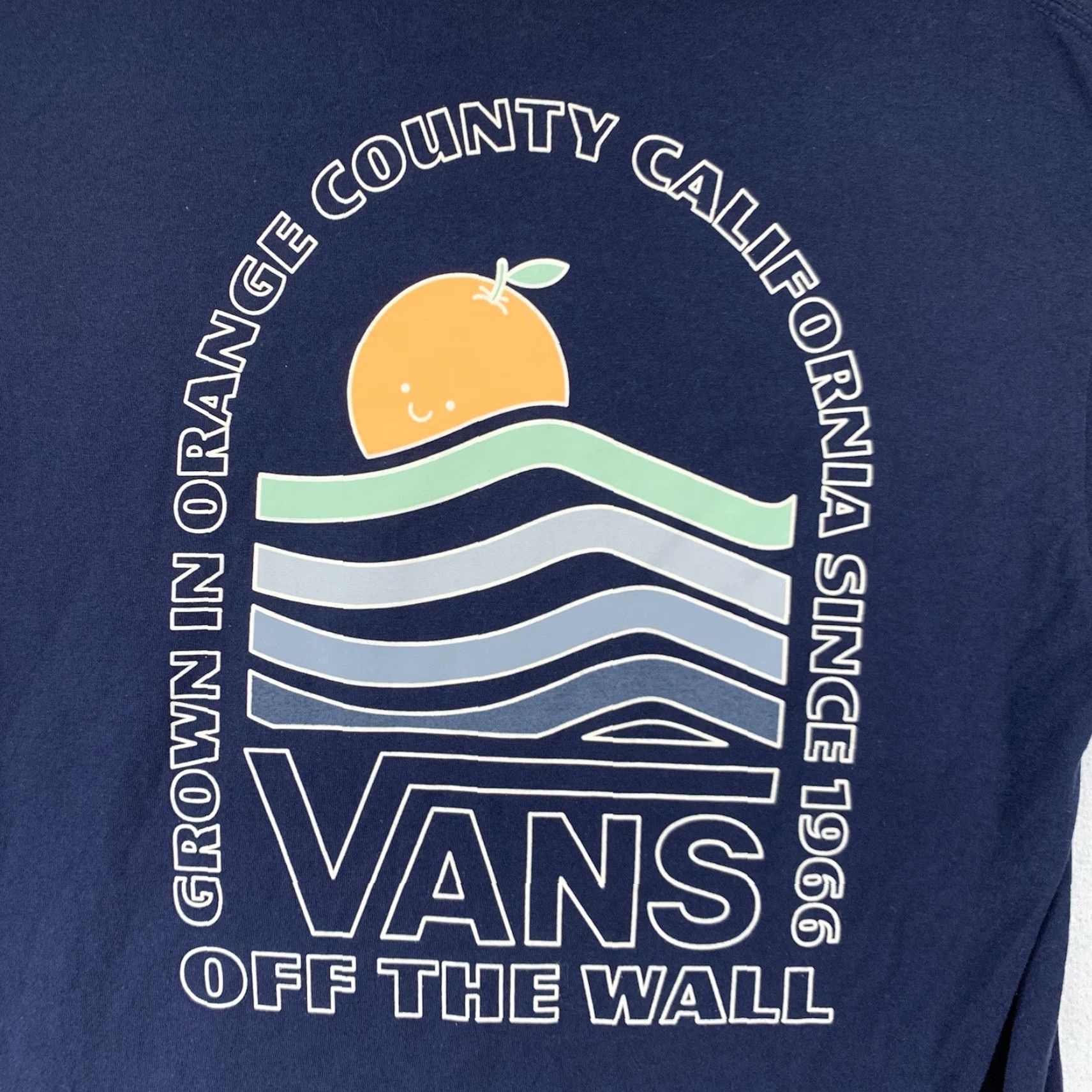 Vans VANS Men's T-Shirt Short Sleeve Crew Neck Blue Graphic Print Off The Wall Logo California Skate 2020s Size US M / EU 48-50 / 2 - 2 Thumbnail
