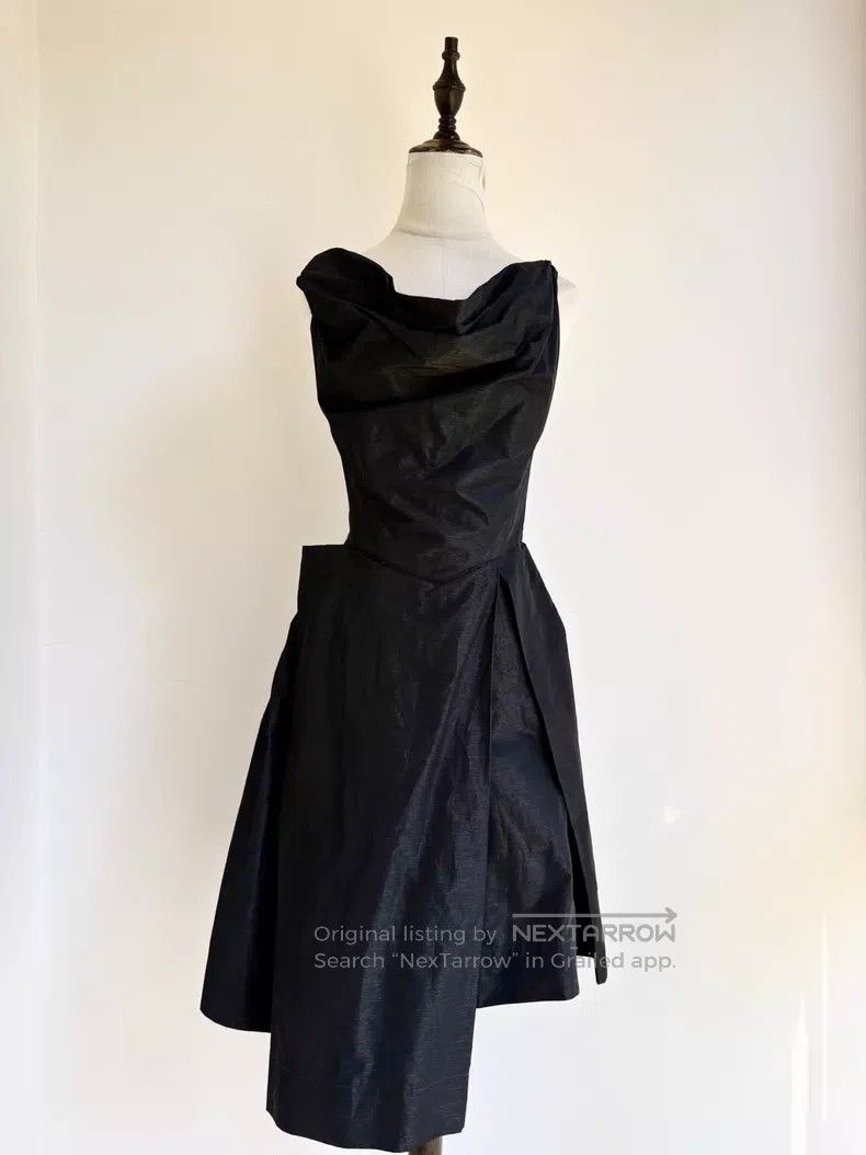 Vivienne Westwood Vivienne Westwood Black 3D Irregular Drape Collar Dress Size S / US 4 / IT 40 - 1 Thumbnail
