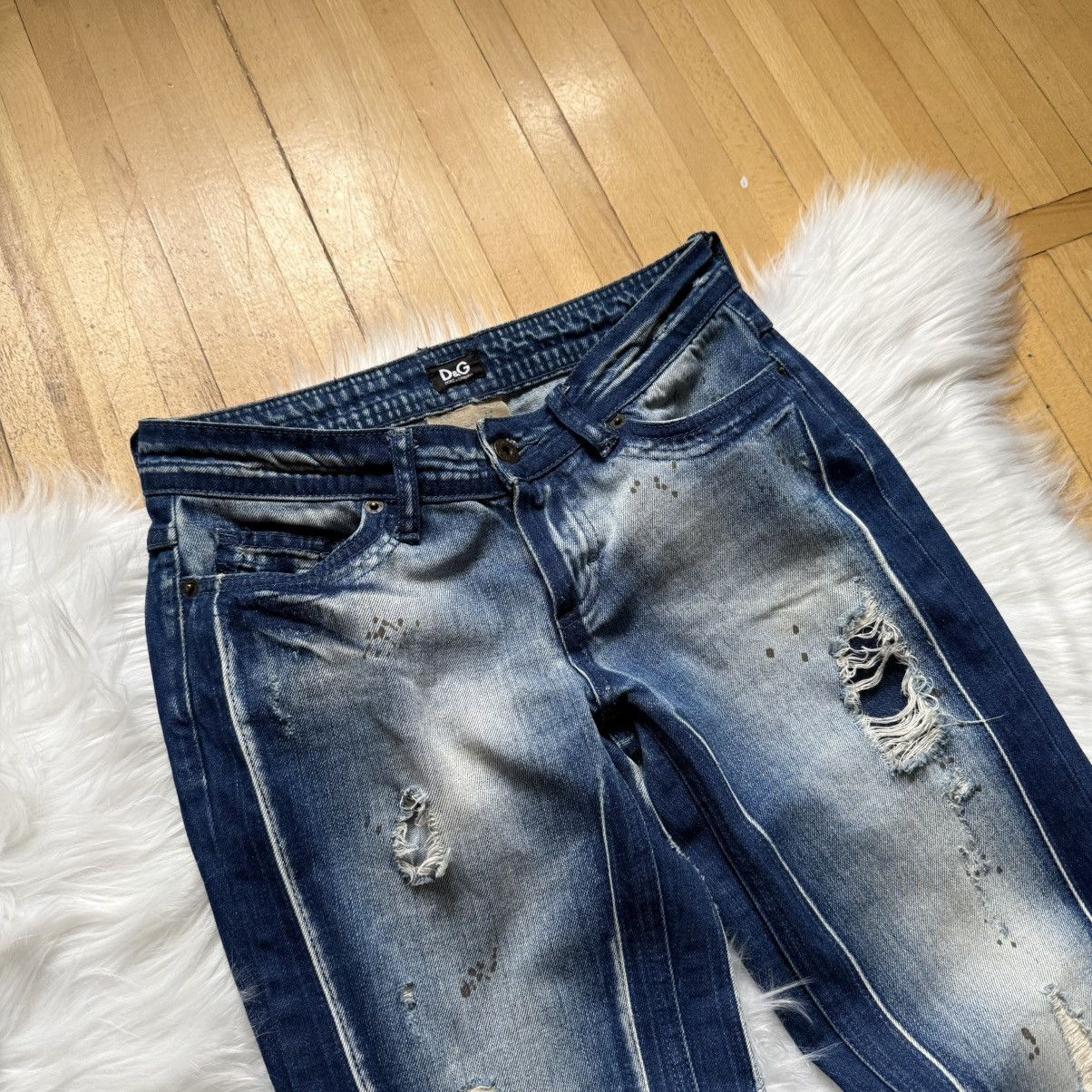Dolce & Gabbana 📌 Vintage Dolce&Gabbana Archive 00s Y2K Distressed Jeans Size 26" / US 2 / IT 38 - 12 Thumbnail