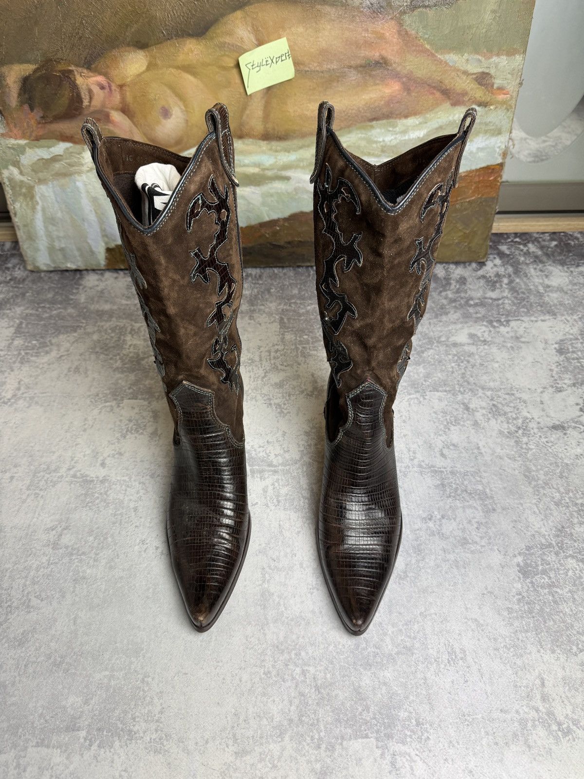 RARE Varese Designer Cowboys Y2K Leather Vintage Heels Boots