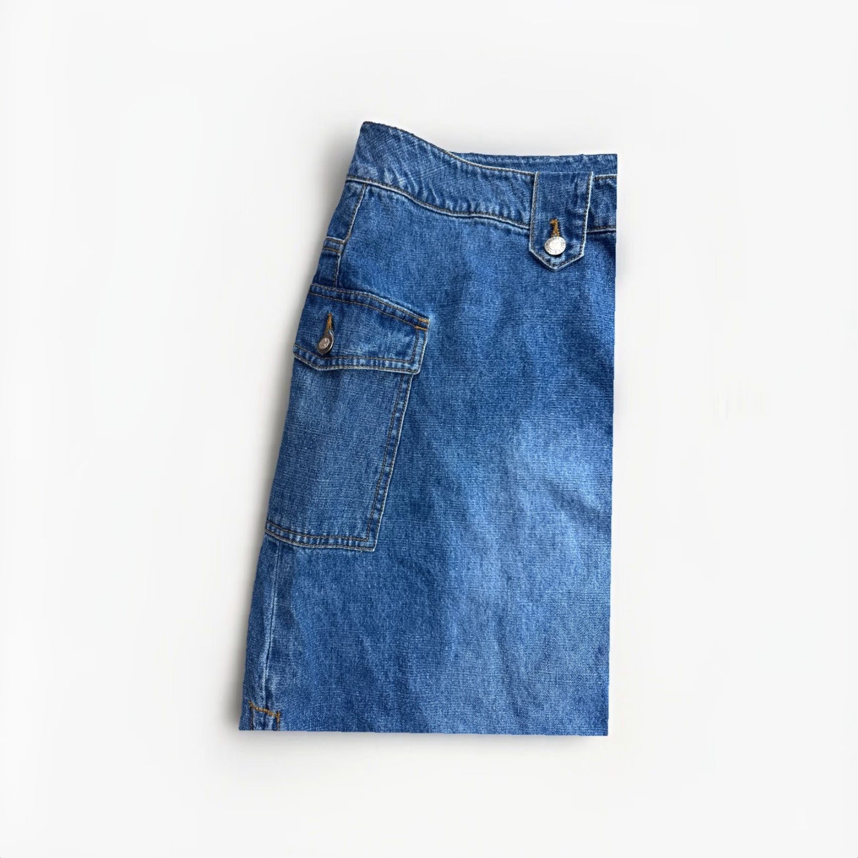 Vintage VINTAGE UNIONBAY Cargo Denim Midi Skirt Women’s 22W Plus Pockets Y2K 32" Length Blue, 100% Cotton, Button Closure, Midi Skirt, Women Size 40" / US 18 - 3 Thumbnail
