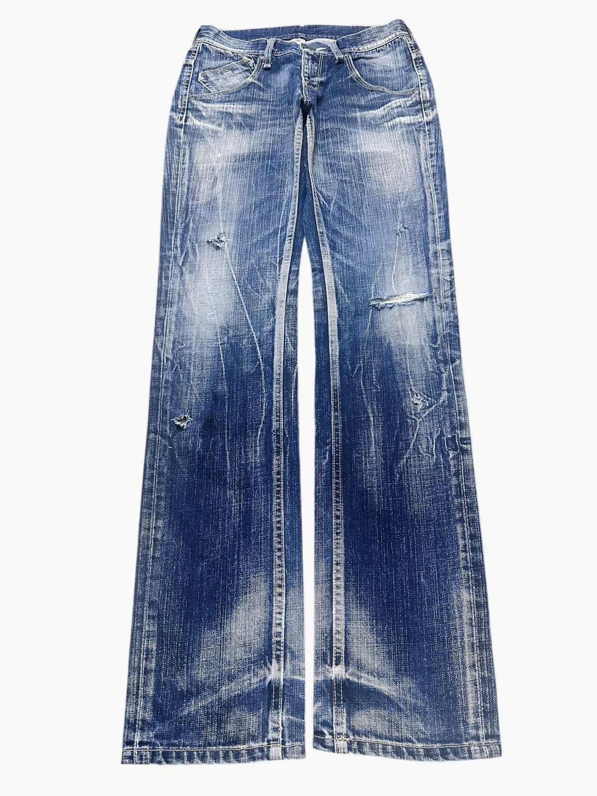 Japanese Brand Vintage Distressed Rattle Trap Faded Wash Baggy Style Size US 29 - 1 Thumbnail