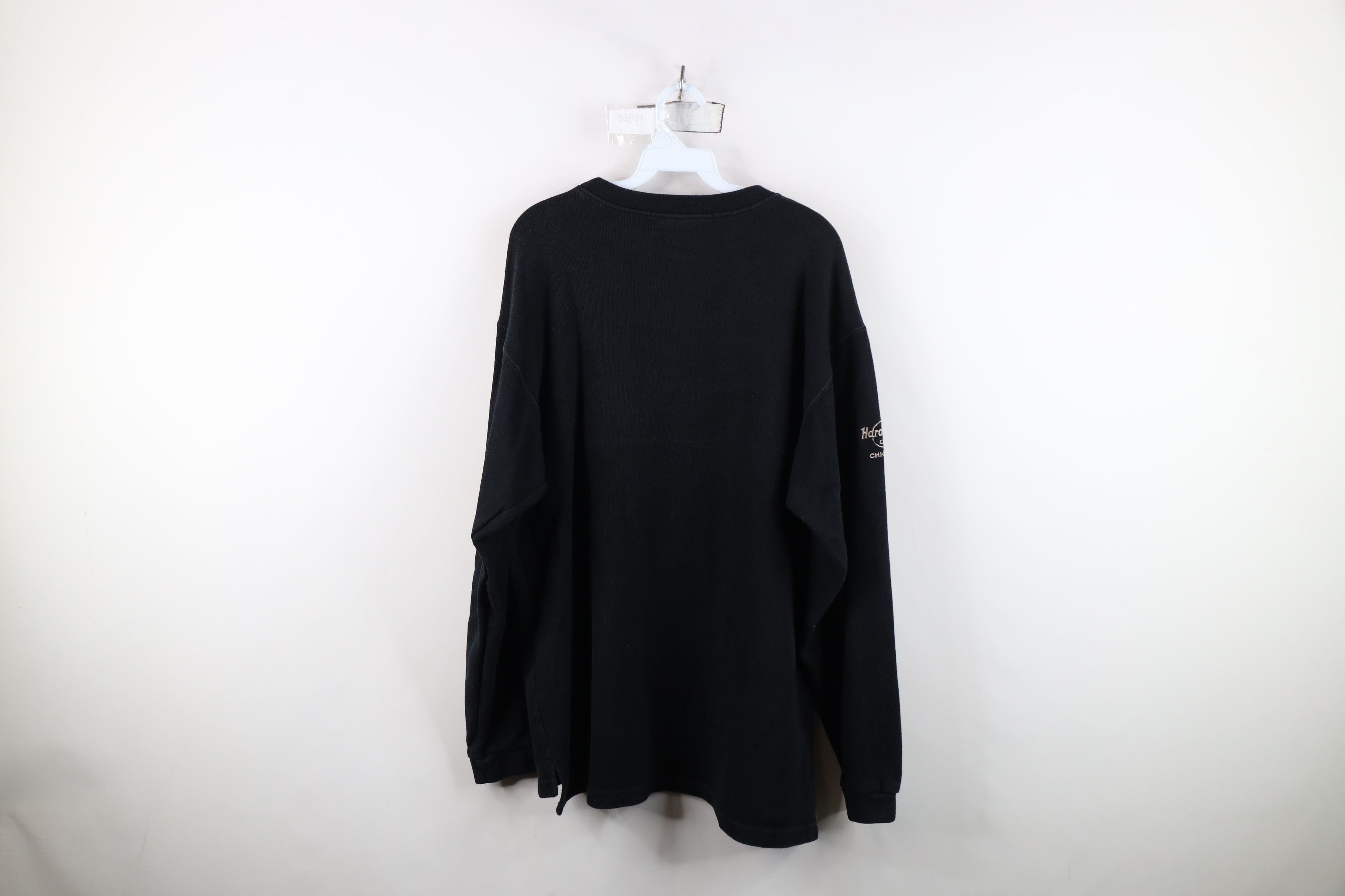 Hard Rock Cafe Vintage 90s Hard Rock Cafe Chicago Knit Long Sleeve T-Shirt Size US L / EU 52-54 / 3 - 12 Thumbnail