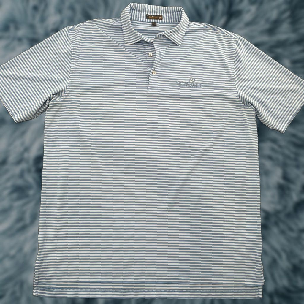 Peter Millar Peter Millar Shirt Adult Large Blue Striped Polo Summer Comfort Archie Griffin Size US L / EU 52-54 / 3 - 1 Thumbnail