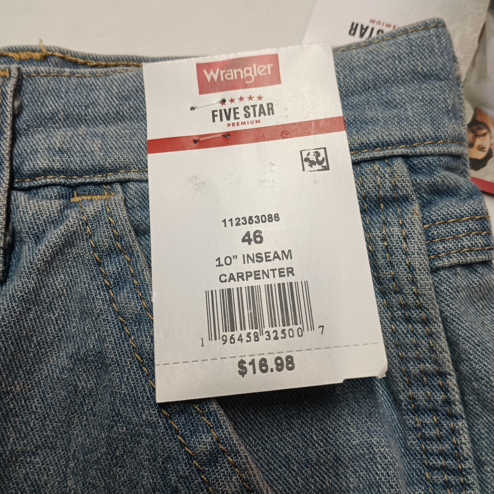 Wrangler Wrangler Carpenter Flex Denim Shorts Men's 46 Light Blue Size US 44 / EU 60 - 2 Thumbnail