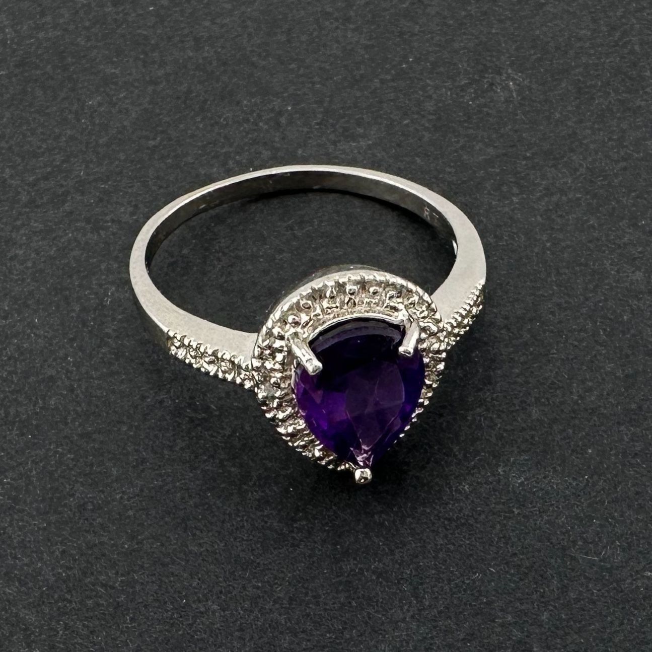 2.24 Carat Natural Amethyst Ring Size 8.25 - Sterling SIlver