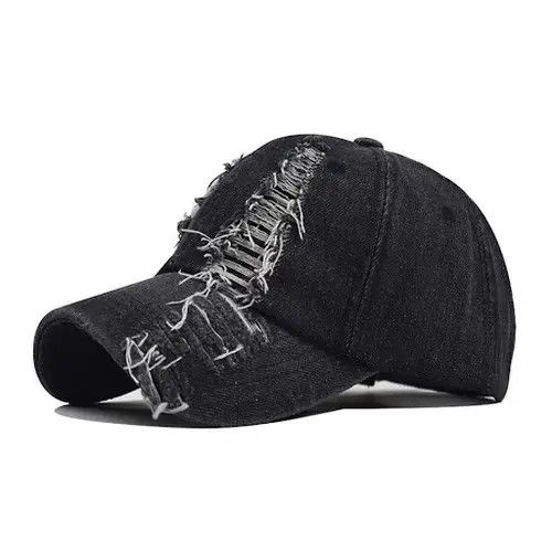 Japanese Brand Distressed Baseball Cap Size ONE SIZE - 1 Thumbnail