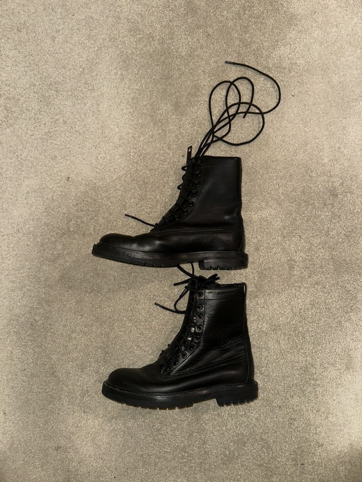 Burberry Burberry Zip And Lace Up Leather Combat Boots Size US 8.5 / EU 41-42 - 4 Thumbnail