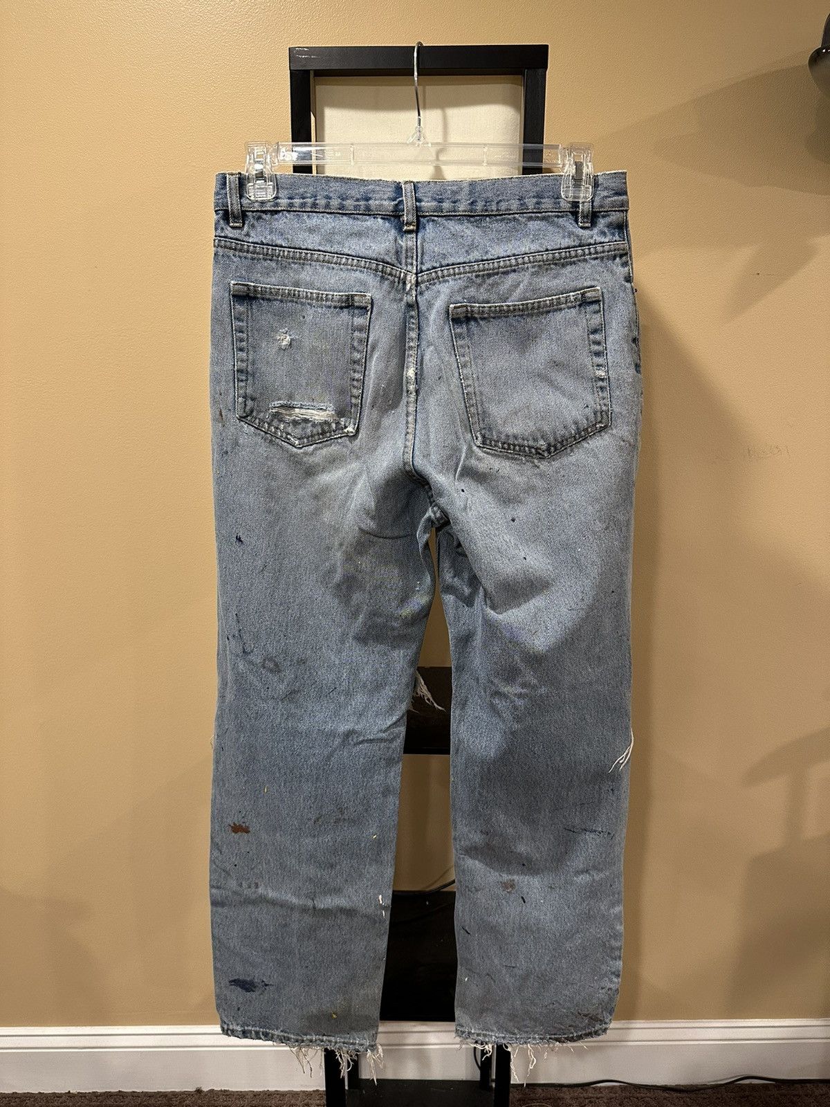 Route 66 × Vintage Vintage Route 66 Painter’s Distressed Thrashed Blue Denim Size US 34 / EU 50 - 4 Thumbnail