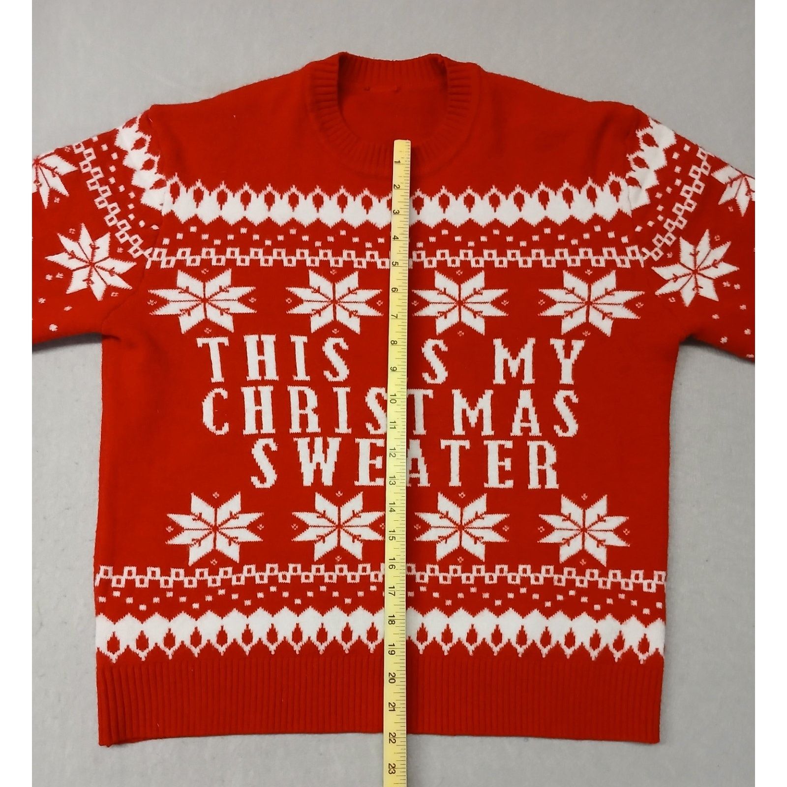 Other Unbranded (No Size) Red Knitted Crew Neck Ugly Sweater Size M / US 6-8 / IT 42-44 - 3 Thumbnail