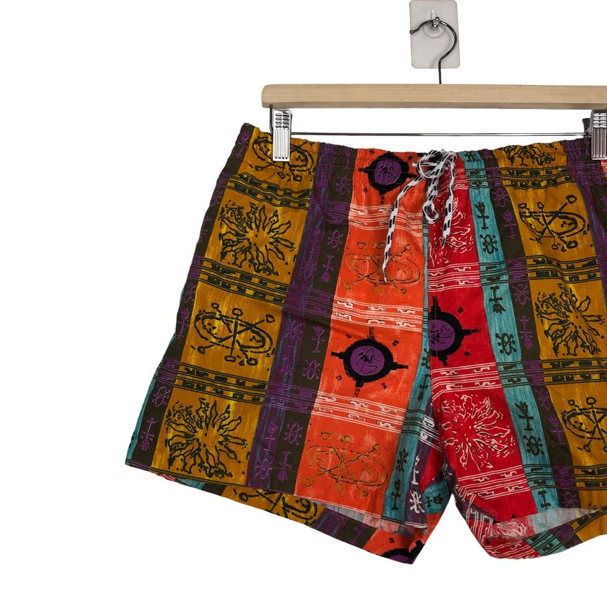 Japanese Brand 🔥VINTAGE SHORT PANTS OP RARE MIX COLOUR DESIGN Size US 30 / EU 46 - 4 Thumbnail
