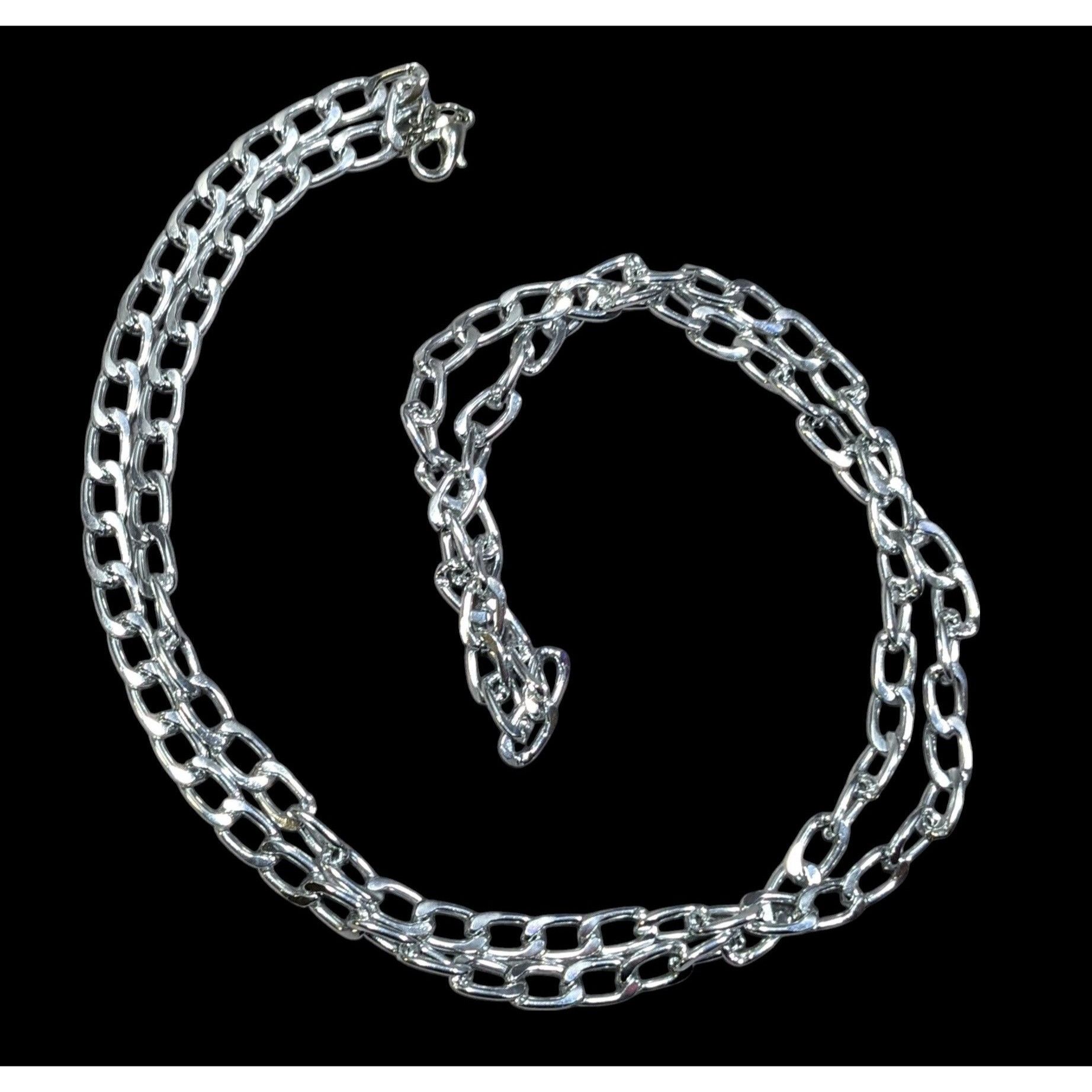 Other Bright Silver Tone Lightweight Aluminum Chain Necklace Size ONE SIZE - 1 Thumbnail