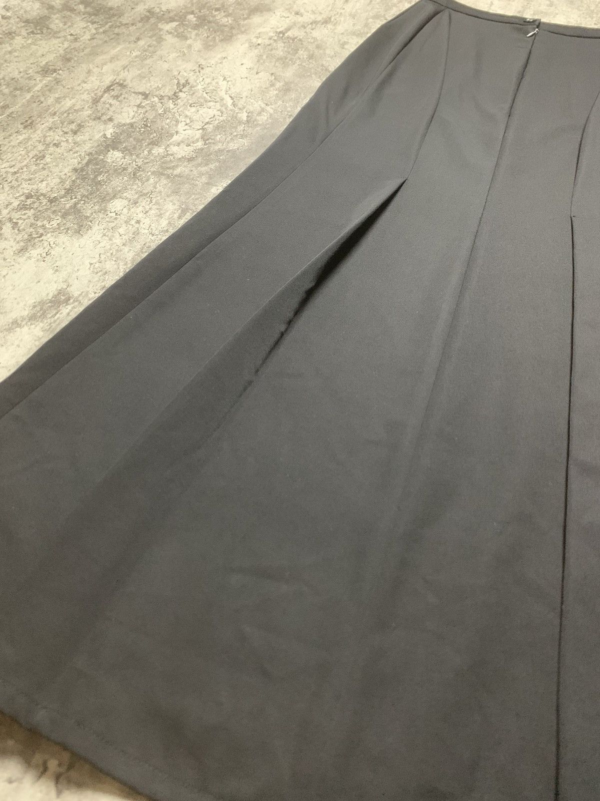Yohji Yamamoto Iconic Yohji Yamamoto + Noir Black Wool Skirt Single Pleated Size 24" / US 00 / IT 34 - 3 Thumbnail
