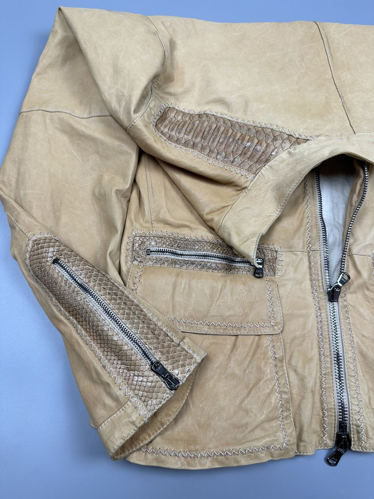 Genuine Leather 🔥Rare🔥Vintage LCR Snake Skin Leather Jacket Size US M / EU 48-50 / 2 - 5 Thumbnail