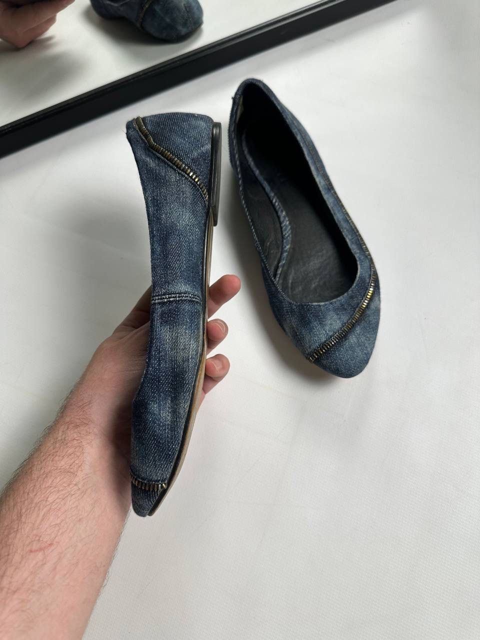 Diesel Vintage Diesel AvantGarde Denim Ballet Flats Size US 8 / IT 38 - 3 Thumbnail
