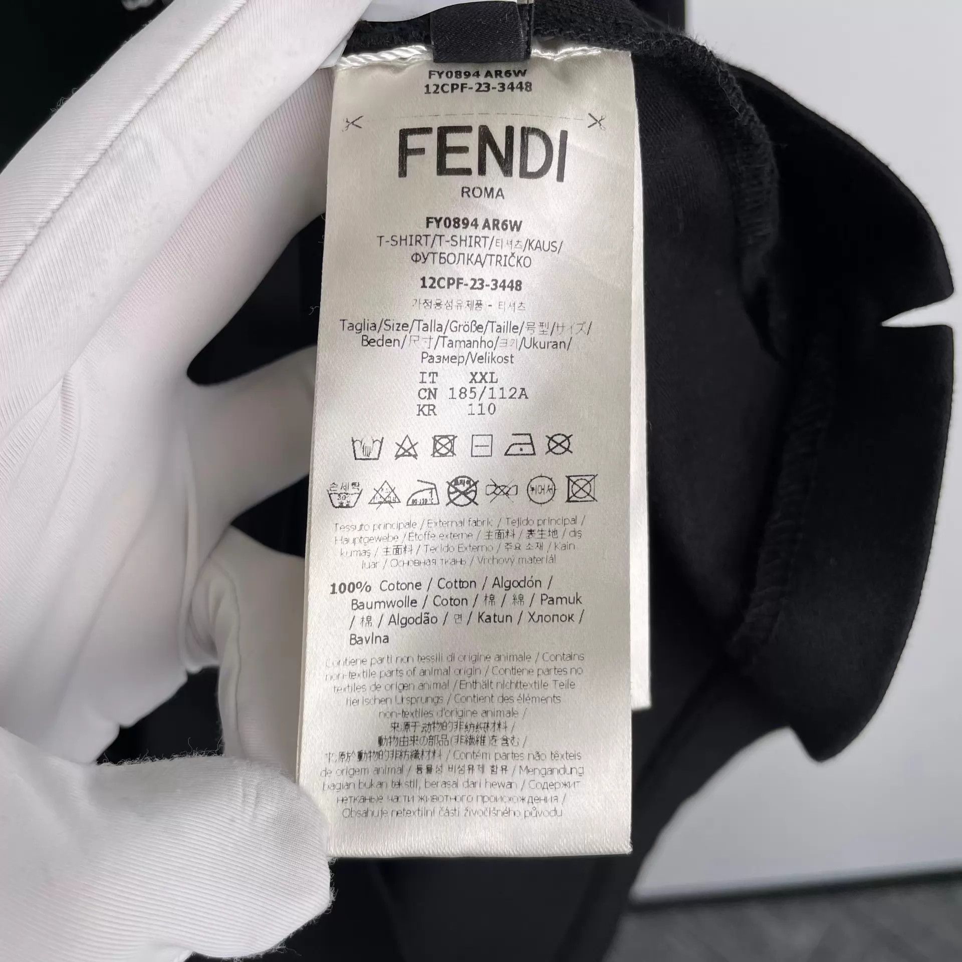 Fendi FENDI Black Cotton Short-Sleeve T-Shirt Size US XXL / EU 58 / 5 - 5 Thumbnail