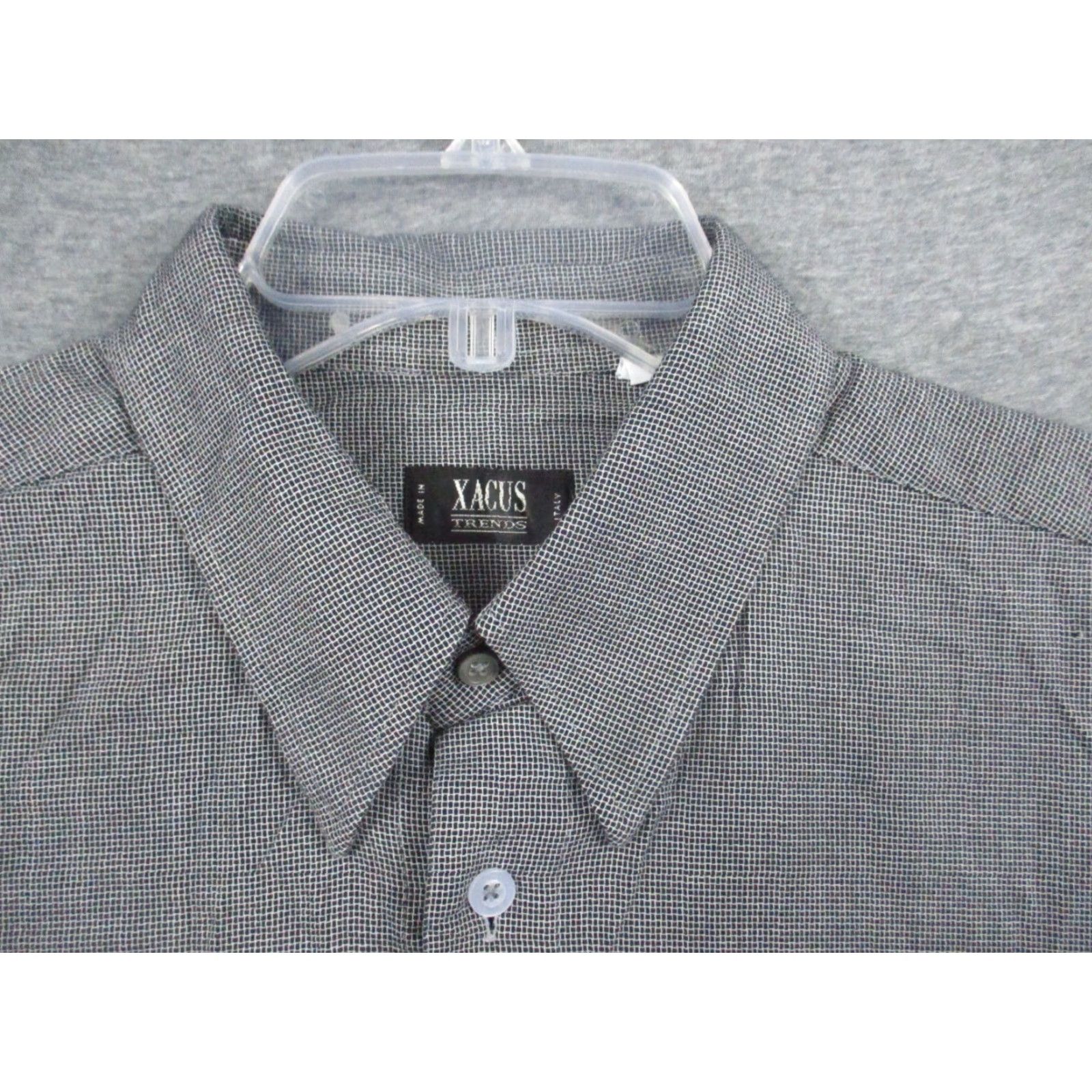 Vintage Xacus Trends Dress Shirt 16 41 Black Plaid Long Sleeve Italy Shirt Mens Regular Checkered Dress Shirt Size 42R - 4 Thumbnail