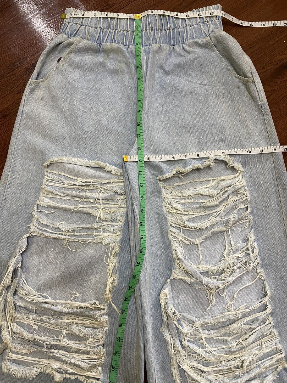 Japanese Brand Vintage Y2K Japanese MidRise Ripped Woman Baggy Frayed Pants Size 31" - 5 Thumbnail