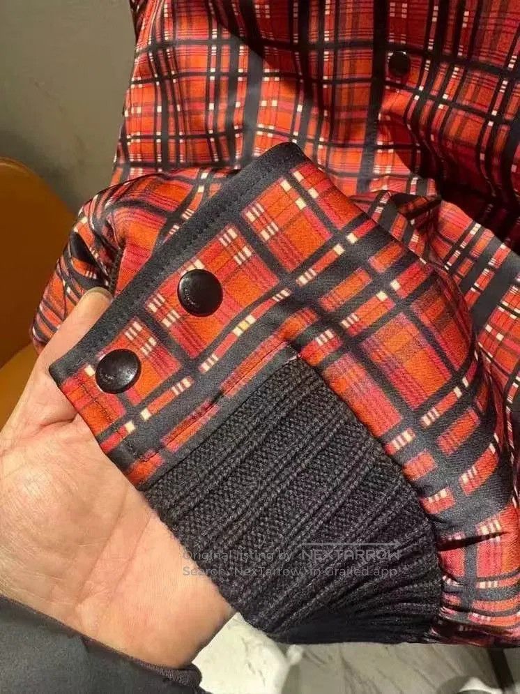 Saint Laurent Paris Saint Laurent Red Black Plaid Satin Jacket. Size US S / EU 44-46 / 1 - 3 Thumbnail