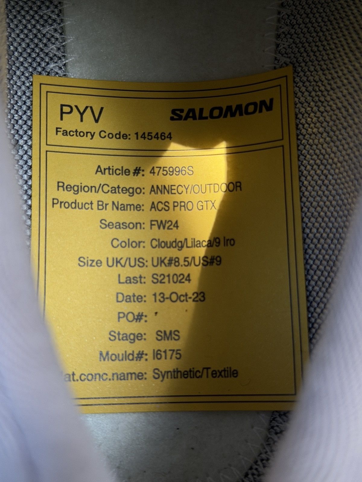 Salomon Sample Salomon ACS Pro GTX - FW24 Size US 9 / EU 42 - 9 Thumbnail