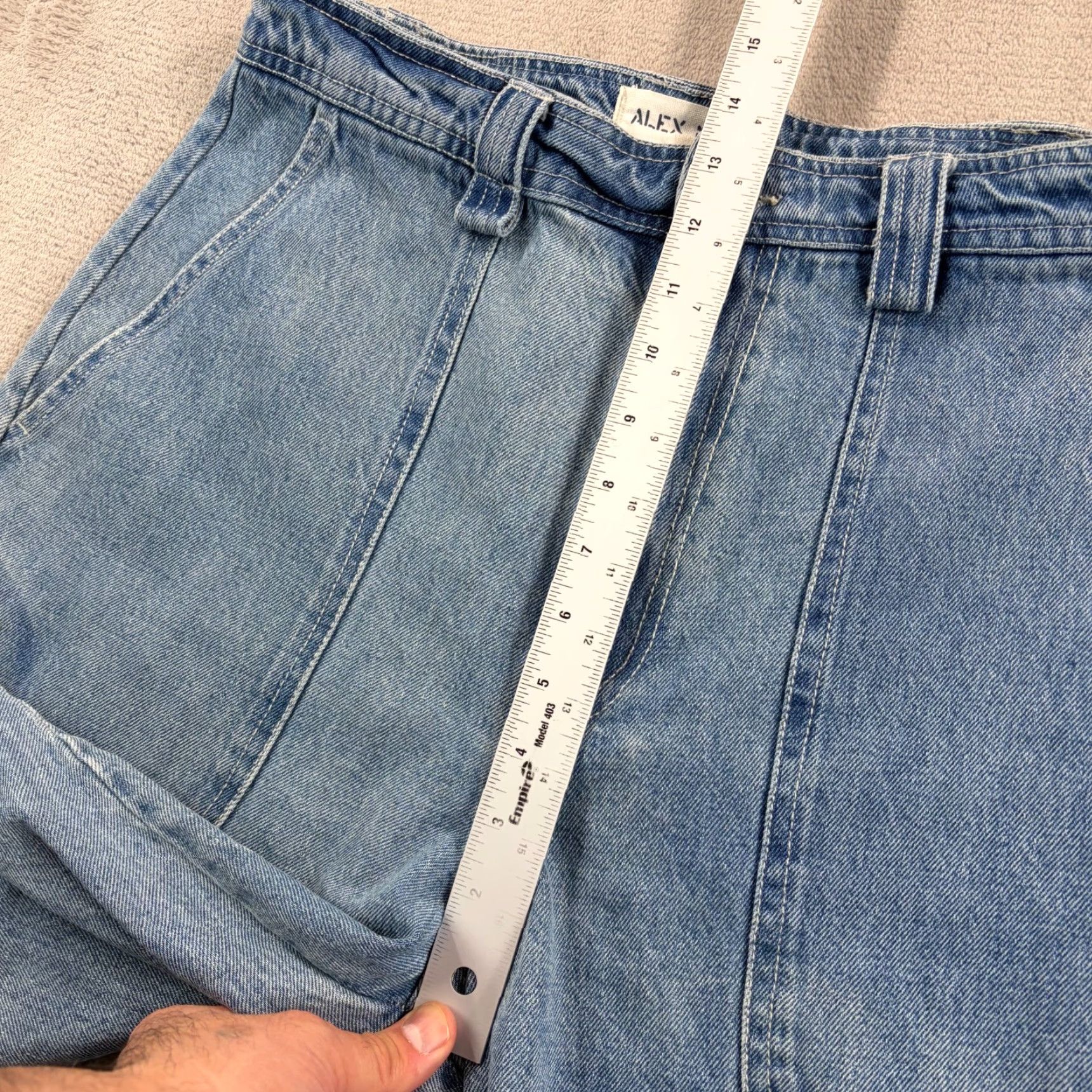 Alex Mill VINTAGE ALEX MILL Phoebe Denim Utility Carpenter Pants Women 12 Blue Jeans High Rise Tapered Cargo Slash Pockets Modern Everyday Size 34" / US 12 / IT 48 - 7 Thumbnail