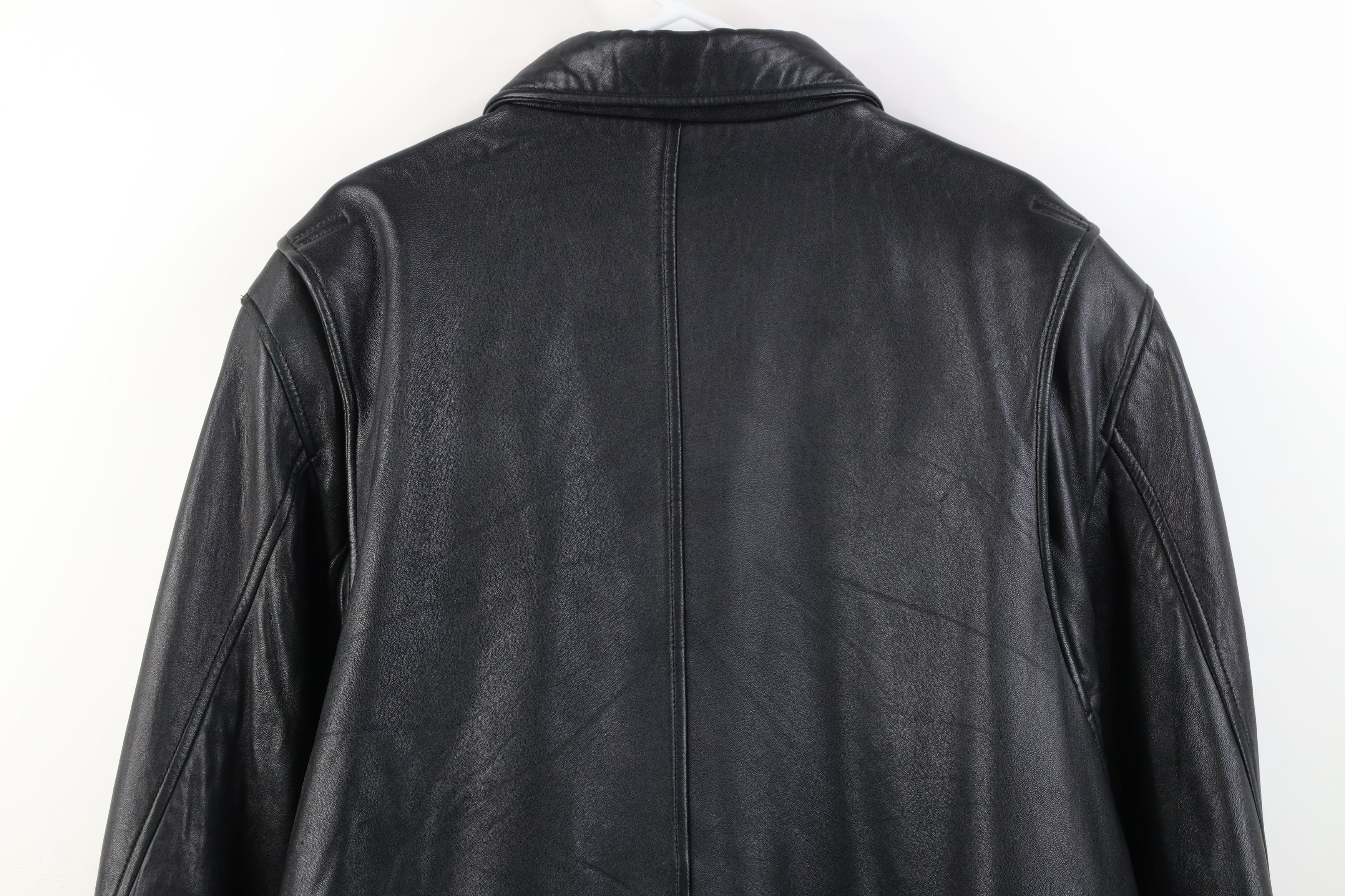 Vintage Vintage 90s Streetwear Soft Leather Full Zip Jacket Black Size US XL / EU 56 / 4 - 15 Thumbnail