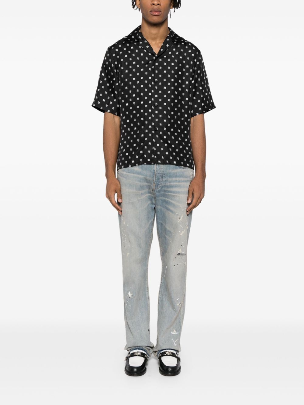Amiri o1s1wg110625 Paisley Bowling Shirt in Black Size US S / EU 44-46 / 1 - 2 Thumbnail