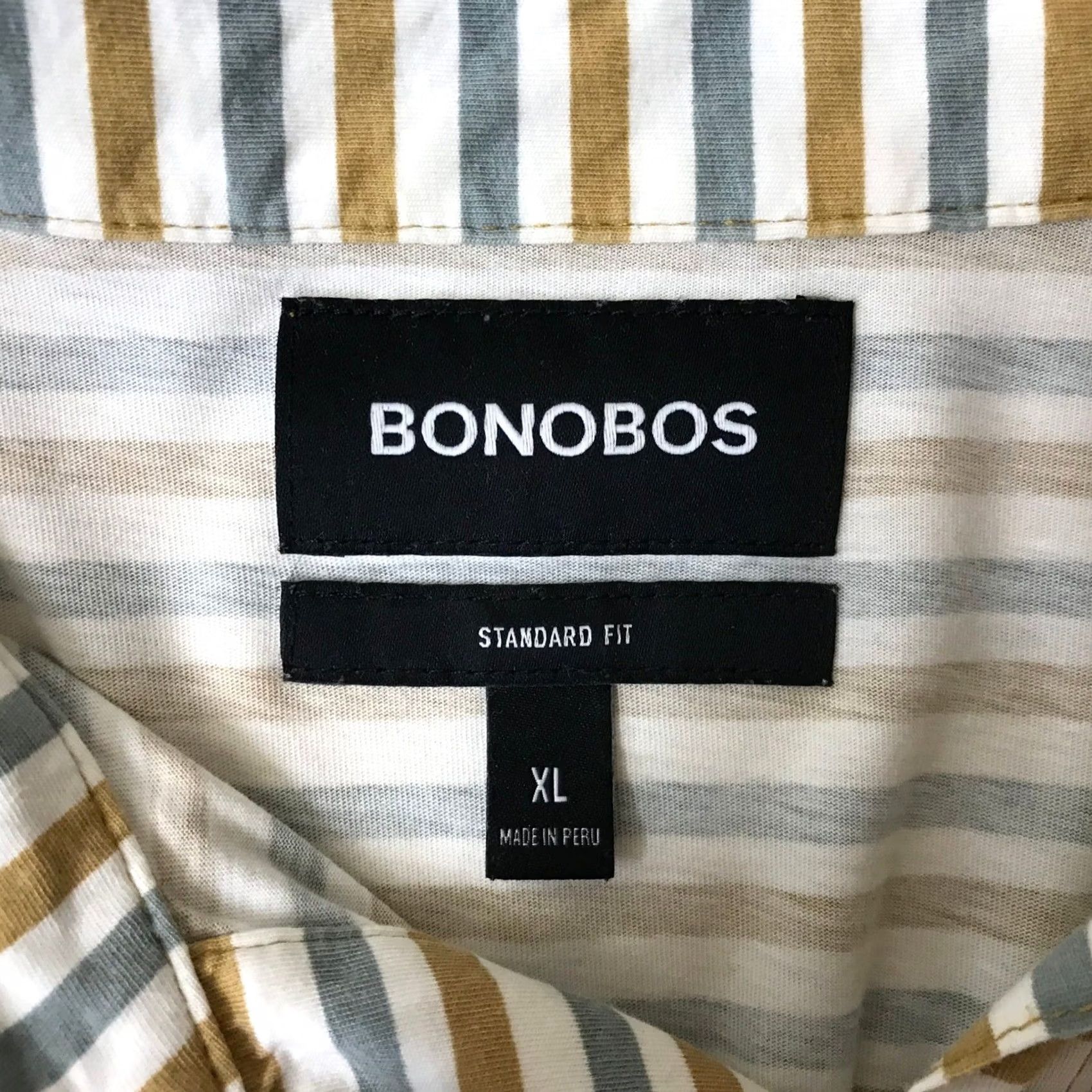 Bonobos BONOBOS Striped Short Sleeve Button-Up Shirt XL Size US XL / EU 56 / 4 - 7 Thumbnail