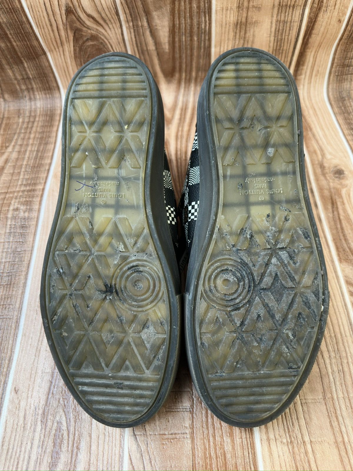 Louis Vuitton LV Ollie Black Plaid Monogram Sneakers Size US 10 / EU 43 - 22 Thumbnail