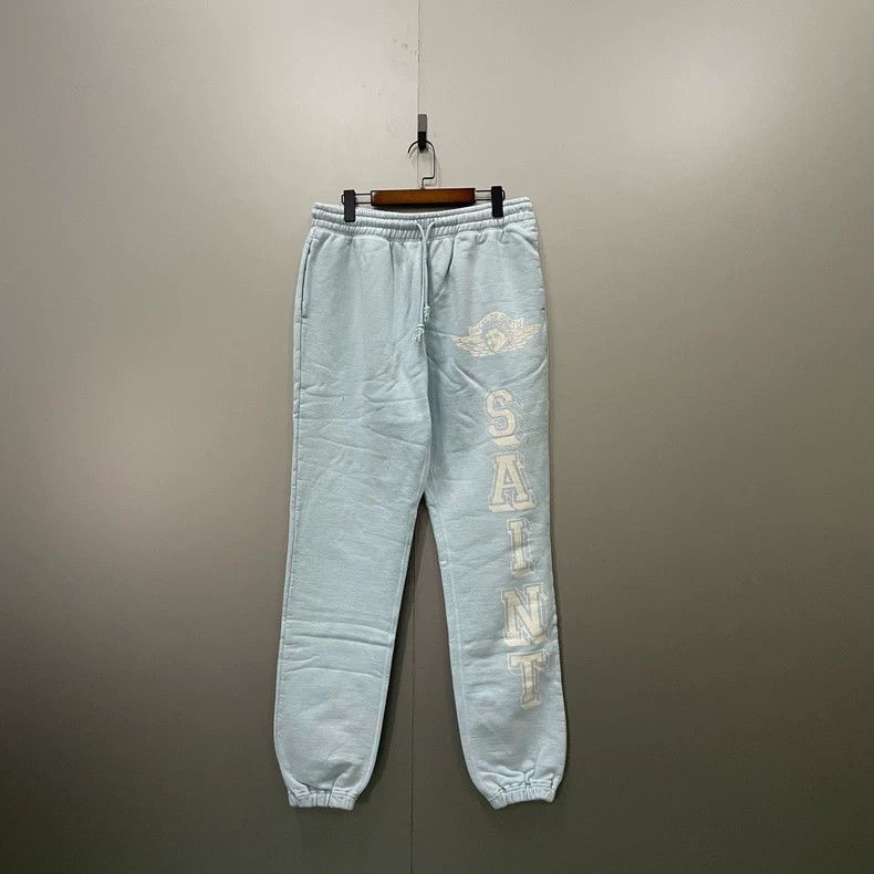 Saint Michael Blue letter printed trousers