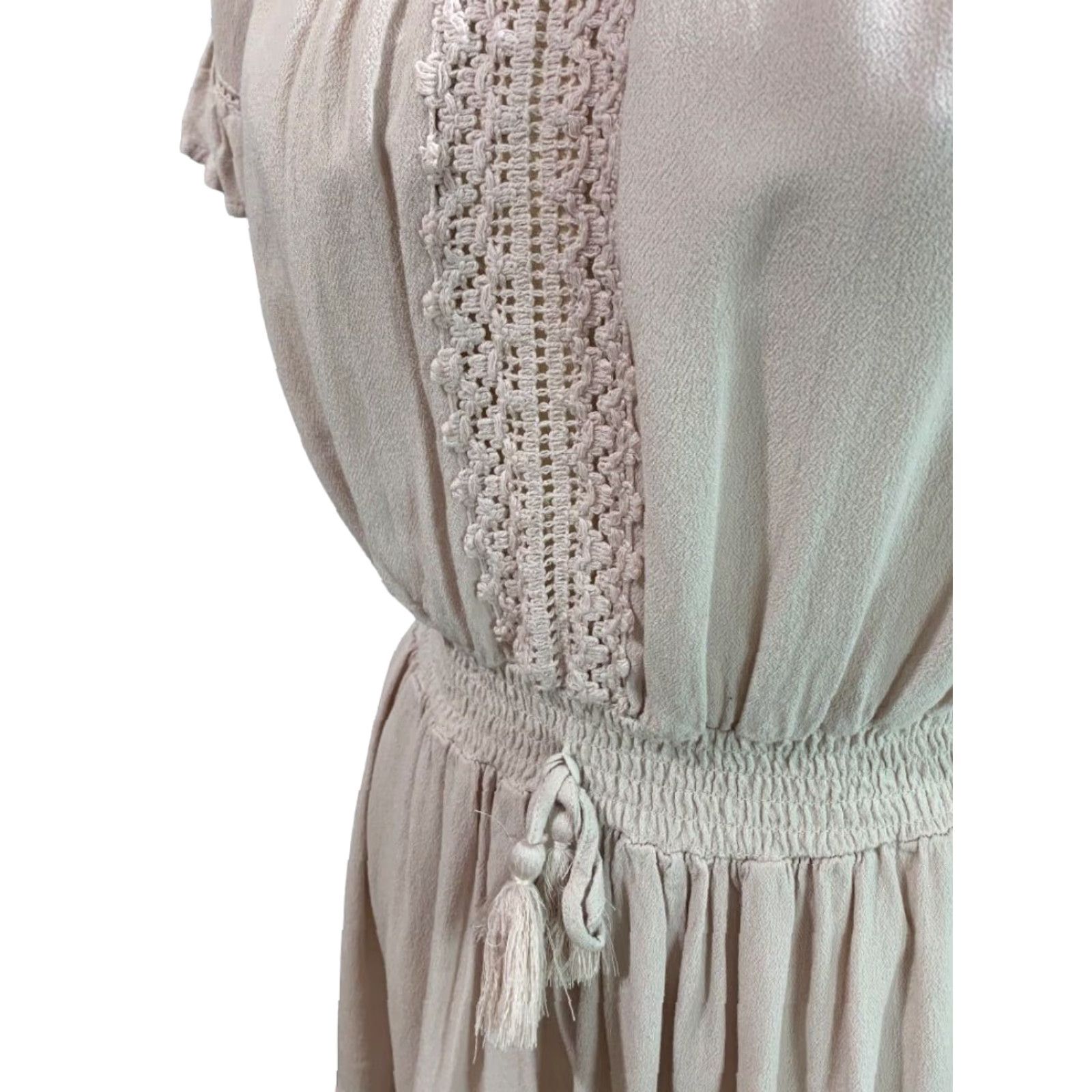 Pinko Ocean Drive Dress Women M Blush Pink Off Shoulder Boho Tunic Mini Size M / US 6-8 / IT 42-44 - 5 Thumbnail