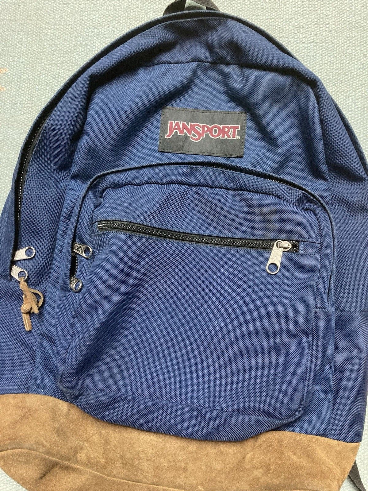 Vintage Jansport originals backpack suede leather bottom 3 pocket Size ONE SIZE - 2 Thumbnail