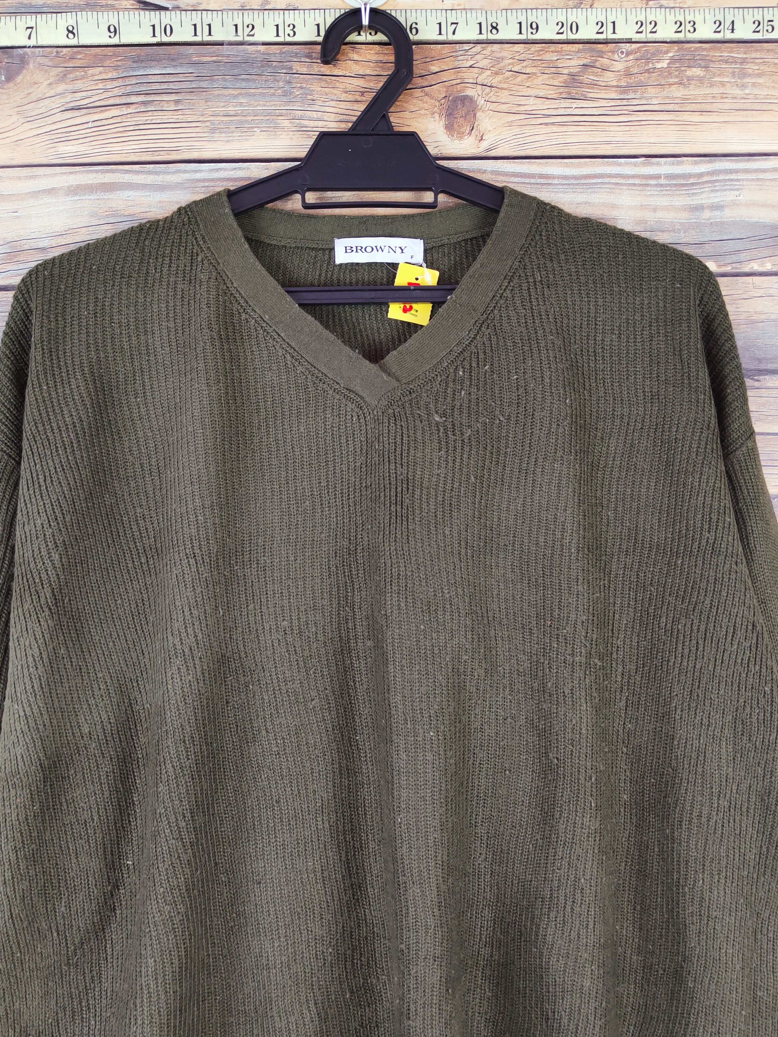 Homespun Knitwear Browny Olive Knitwear Sweatshirts #W988 Size US L / EU 52-54 / 3 - 2 Thumbnail